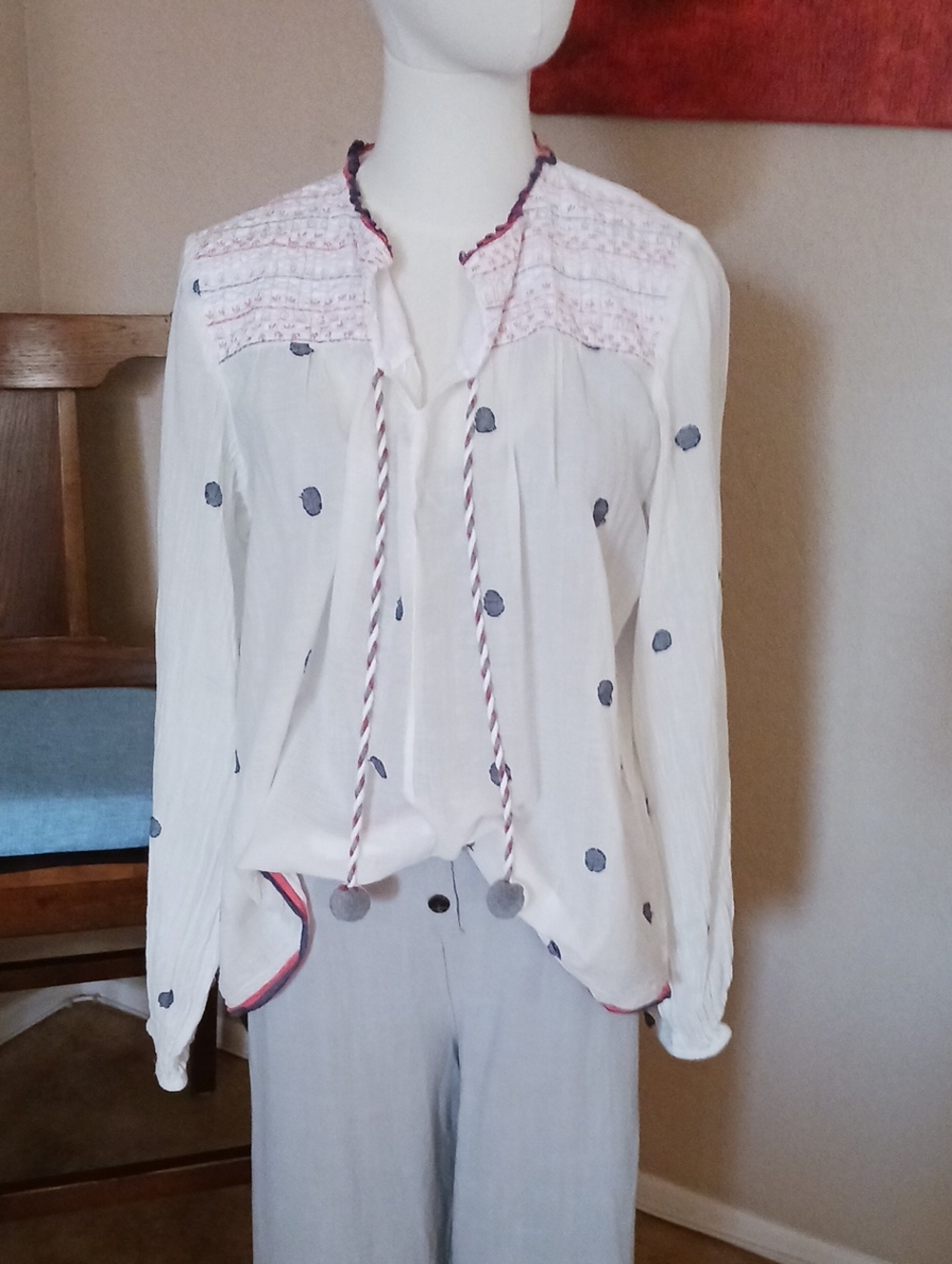 ANTHROPOLOGY'S Brand "Conditions Apply"- Embroidered Boho Top